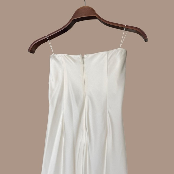 Significant Other Lucile Bridal Strapless Satin Gown with Train Bone White 4, S - Picture 6 of 16